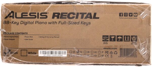 Alesis Recital – 88 Key Digital Piano Keyboard with Semi Weighted Keys, 2x20W Speakers, 5 Voices, Split, Layer and Lesson Mode, FX and Piano Lessons - For Sale - Price - Image 19