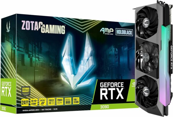 ZOTAC Gaming GeForce RTX™ 3090 AMP Extreme Holo 24GB GDDR6X 384-bit 19.5 Gbps PCIE 4.0 Gaming Graphics Card, HoloBlack, IceStorm 2.0 Advanced Cooling, Spectra 2.0 RGB Lighting, ZT-A30900B-10P - For Sale - Price