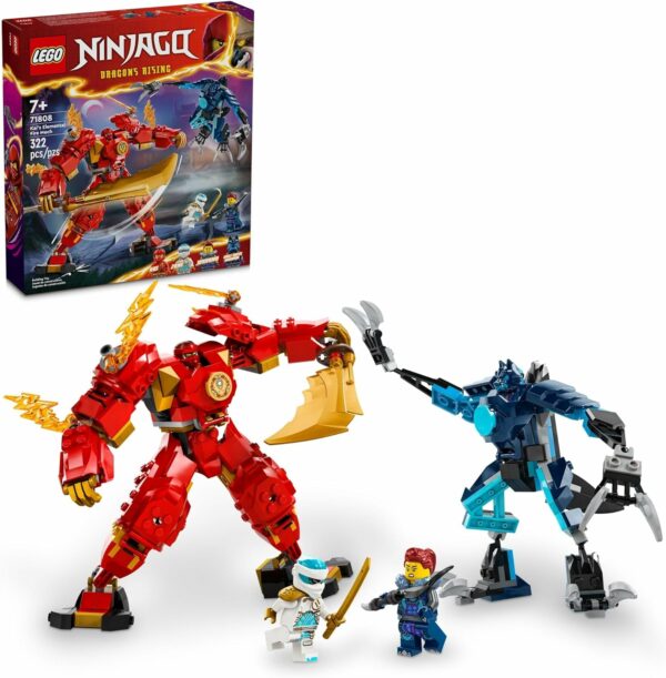 LEGO NINJAGO Kai’s Elemental Fire Mech Action Figure, Mini Ninja Toy for Kids with Customizable Red Ninja Figure Plus Kai and Zane Minifigures, Adventure Set for Boys and Girls Ages 7 and Up, 71808 - For Sale - Price