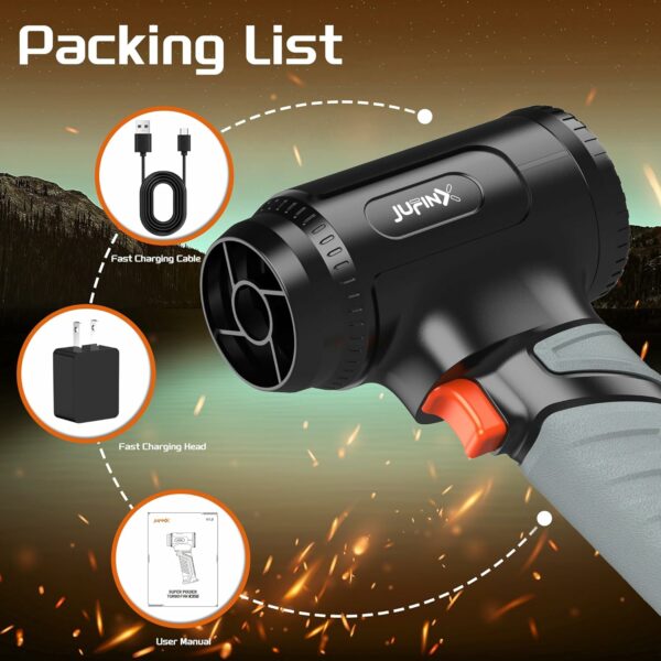 Leaf Blower Cordless-Compressed Air Duster with 64MM Motor,1200G Wind Pressure,3000mAh*8 Battery 756W,Stepless Speed,Portable Leaf Blower for Snow,Leaves,Car Cleaning-Garden Tool-Electric Tool - Image 6