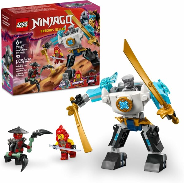 LEGO NINJAGO Zane's Battle Suit Mech Ninja Toy - Building Toy for Pretend Play for Kids, Boys and Girls, Ages 6+ - with 3 Minifigures - Gift Idea for Birthdays - 71827 - For Sale - Price