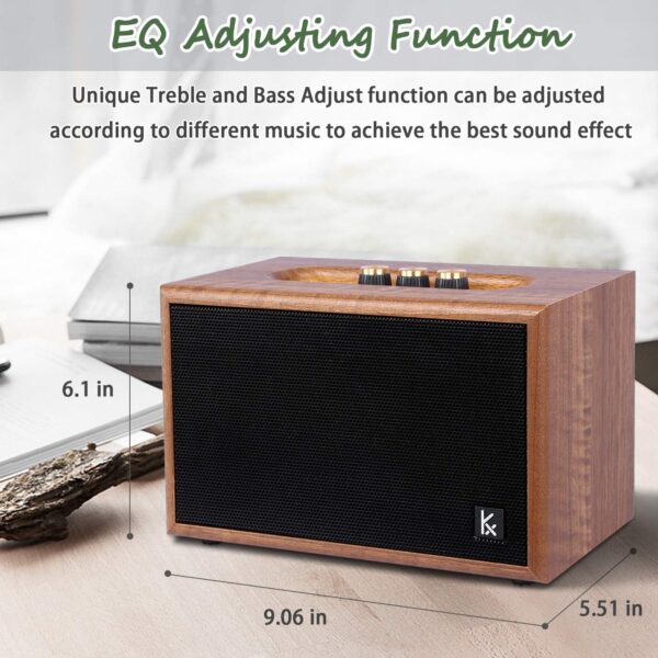 Retro Wooden Bluetooth Speaker, KONEX 40W Vintage Portable Wireless Speaker, Bluetooth 4.2 Heavy Bass Music Player, 20H Long Playtime, Outdoor Speaker for Home, Office, Party, Gift for Friend - For Sale - Price - Image 6