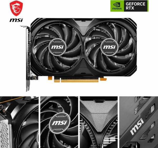 MSI GeForce RTX 4060 Ventus 2X Black 8G OC Gaming Graphics Card - 8GB GDDR6X, PCI Express Gen 4, 128-bit, 3X DP v 1.4a, HDMI 2.1a (Supports 4K & 8K HDR) - For Sale - Price - Image 2