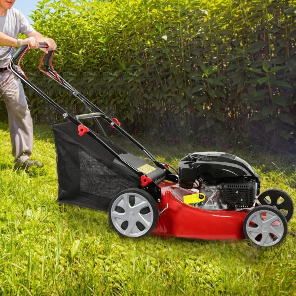 Self Propelled Gas Lawn Mower, 141cc Gas Engine Lawn Mower with 20 Inches Blade, Walk-Behind Lawn Mower, Cordless Lawn Mower Push Lawn Mower with 50L Grass Tank, Big Wheels, USA Fast Arrival - For Sale - Price - Image 6