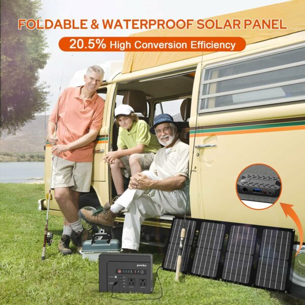 powkey 200W Portable Power Station with Solar Panel, 40W Foldable Solar Panel with 146Wh AC Power Bank, High Eifficiency Waterproof Solar Panel Kit with Battery Bank for Outdoor Camping Home Backup - For Sale - Price - Image 4