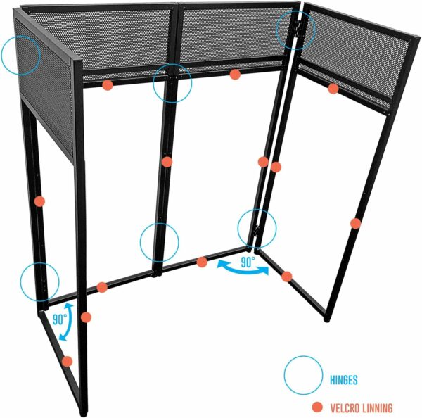 AxcessAbles Portable DJ Facade Booth with Black and White Lighting Scrims, Carry Cases | Standing DJ Table - 40" x 20" | DJ Controller Stand | Recording Mixer Stand| DJ Booth (ES-01) - For Sale - Price - Image 4