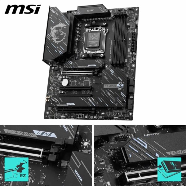 MSI X870 Gaming Plus WiFi Motherboard, ATX - Supports AMD Ryzen 9000/8000 / 7000 Processors, AM5-60A SPS VRM, DDR5 Memory Boost 8200+ MT/s (OC), PCIe 5.0 x16 & 4.0 x16, M.2 Gen5, Wi-Fi 7, 5G LAN - For Sale - Price - Image 3