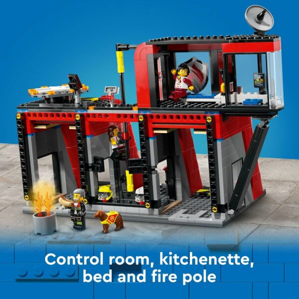 LEGO City Fire Station with Fire Truck Toy - Kids Toy Building Sets with 2 Fire Truck Attachments - Gifts for Boys & Girls Ages 6+ - Pretend Play Set with 5 Minifigures - 60414 - For Sale - Price - Image 5