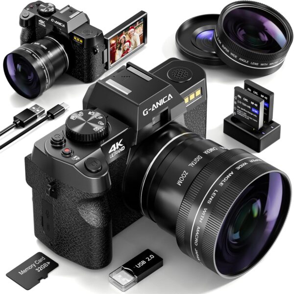 4K Digital Cameras for Photography, 48MP Vlogging Camera for YouTube with WiFi - For Sale - Price