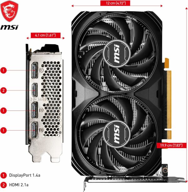 MSI GeForce RTX 4060 Ventus 2X Black 8G OC Gaming Graphics Card - 8GB GDDR6X, PCI Express Gen 4, 128-bit, 3X DP v 1.4a, HDMI 2.1a (Supports 4K & 8K HDR) - For Sale - Price - Image 7