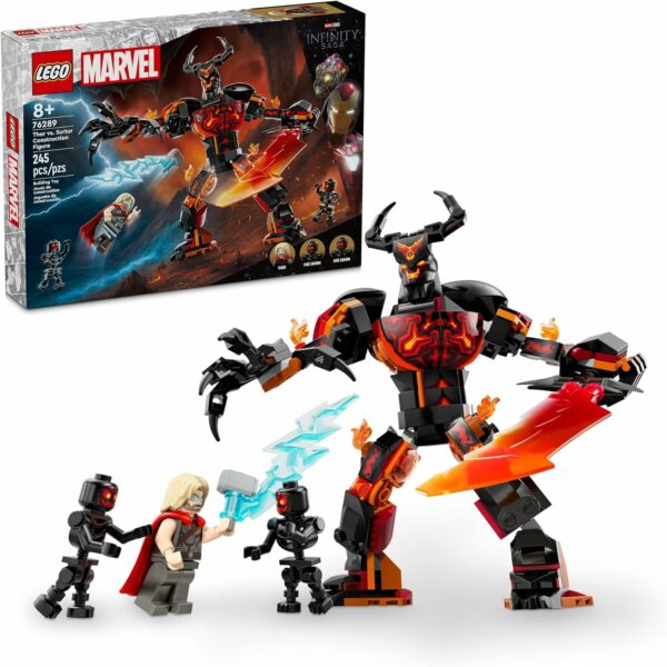 LEGO Marvel Thor vs. Surtur Construction Figure, Buildable Thor Super Hero Toy for Kids, Marvel Action Figure Playset with 3 Minifigures, Marvel Gift for Boys and Girls Ages 8 and Up, 76289 - For Sale - Price