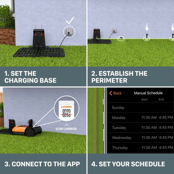 Worx Landroid L 20V 5.0Ah Robotic Lawn Mower 1/2 Acre / 21,780 Sq Ft. Power Share - WR155 (Battery & Charger Included) - For Sale - Price - Image 9