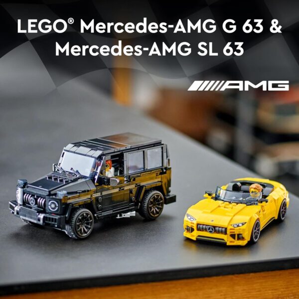 LEGO Speed Champions Mercedes-AMG G 63 & Mercedes-AMG SL 63 F1 Toy Car, Formula 1 Vehicle Set for Kids, 2 Building Sets with 2 Driver Minifigures, Convertible Toy Car Gift for Boys and Girls, 76924 - For Sale - Price - Image 2