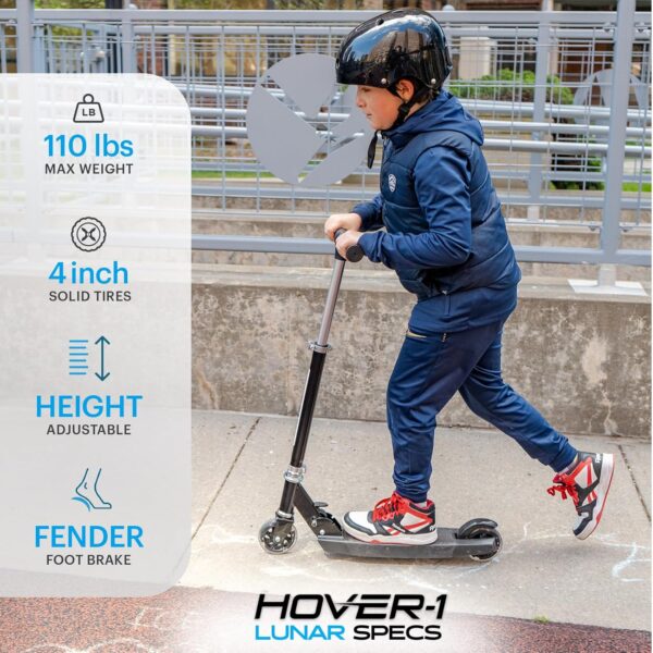 Hover-1 Lunar Kids Folding Kick Scooter with Color-Changing LED Light Up Wheels, Foot Brake, Adjustable Height Handle, and Light Weight Design - For Sale - Price - Image 3