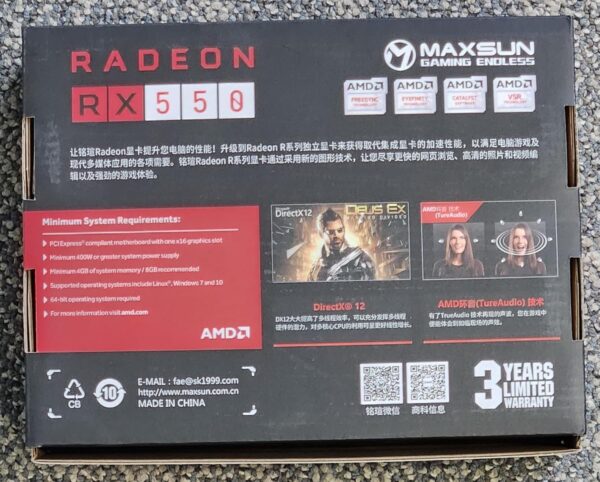 maxsun AMD Radeon RX 550 4GB GDDR5 ITX Computer PC Gaming Video Graphics Card GPU 128-Bit DirectX 12 PCI Express X16 3.0 DVI-D Dual Link, HDMI, DisplayPort - For Sale - Price - Image 7