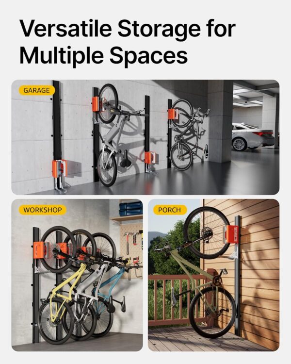 monTEK Automatic Lift Electric Bike Rack – Fits 24-29" Tires, Heavy-Duty Vertical Wall Rack for Bicycles (Up to 71 lbs) - Effortless Lifting, Easy Install - Space-Saving Storage for Garage, Shed - For Sale - Price - Image 4