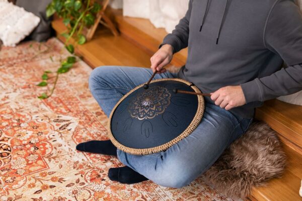 Meinl Sonic Energy Octave Steel Tongue Drum 9 Notes 16" with Mallets, Bag — Sound Healing Instrument for Musical Education, Meditation, ASMR, Yoga - For Sale - Price - Image 3