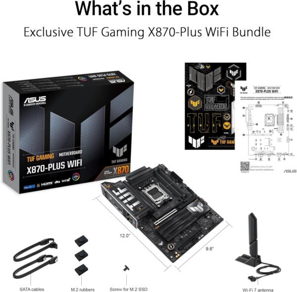 ASUS TUF Gaming X870-PLUS WiFi AMD AM5 X870 ATX Motherboard, 16+2+1, 80A SPS Power Stages, DDR5, PCIe 5.0 Ready, Four M.2 Slots, Wi-Fi 7, 2.5Gb LAN, HDMI, USB4® 40Gbps, SATA 6 Gbps, USB 20Gbps Type-C - For Sale - Price - Image 6