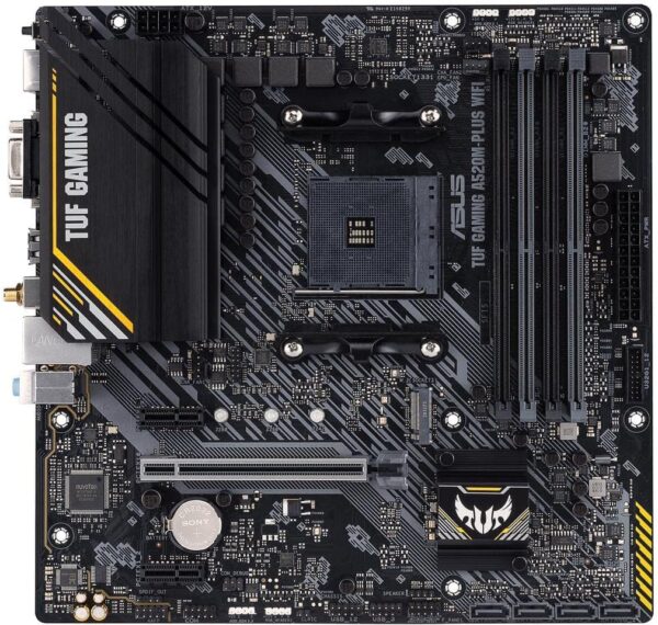 ASUS TUF Gaming A520M-PLUS (WiFi) AMD AM4 (3rd Gen Ryzen™) microATX Motherboard (M.2 Support, 802.11ac Wi-Fi, DisplayPort, HDMI, D-Sub, USB 3.2 Gen 1 Type-A and Aura Addressable Gen 2 headers) - For Sale - Price