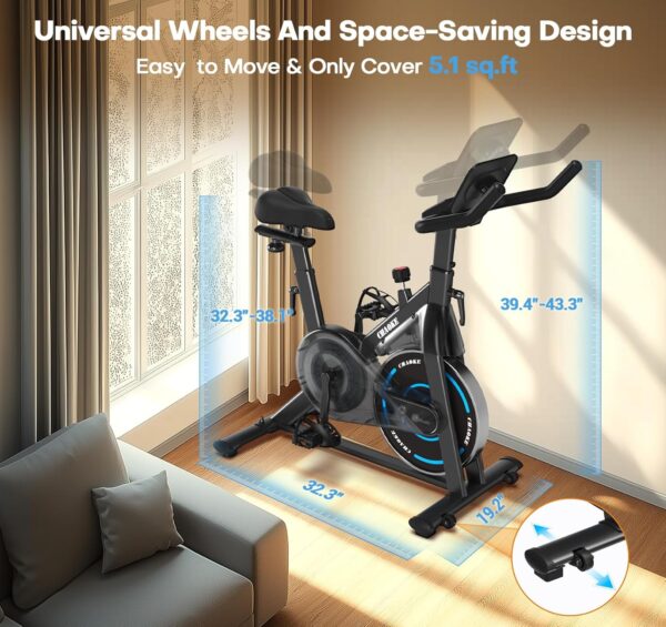 Exercise Bike, CHAOKE Quiet Magnetic Resistance 300LB Capacity Stationary Bike for Home with App Compatible, Indoor Bike with Comfortable Seat and Digital Display - For Sale - Price - Image 9