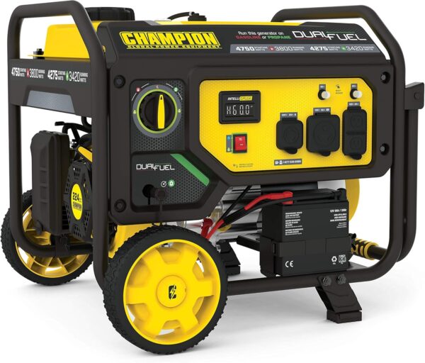 Champion Power Equipment 4750-Watt Dual Fuel Portable Generator with Electric Start, Wheel Kit For Sale - Price