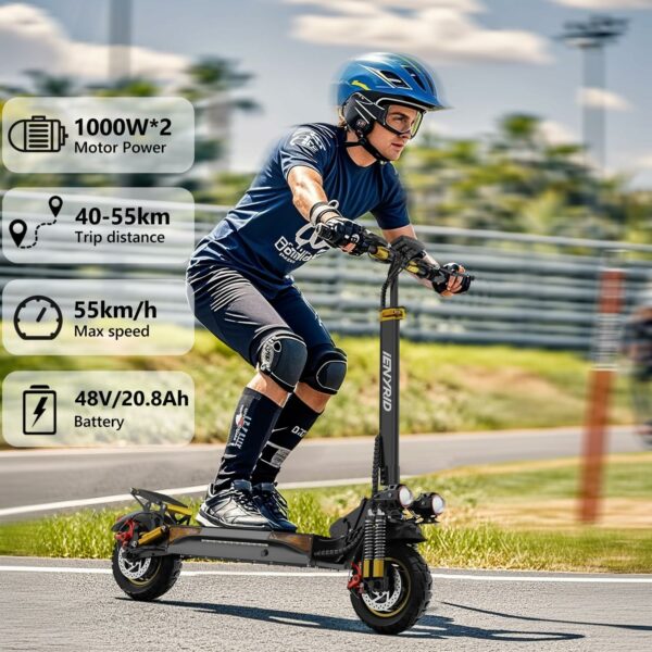 800W/2000W e Scooter for Adults Electric Scooter with Seat 10" Off Road Pneumatic Tires Long Range Motorized e-Scooter,28-35MPH,30-35Miles Range eScooter,Fast Foldable Eletric Scooters for men - For Sale - Price - Image 3