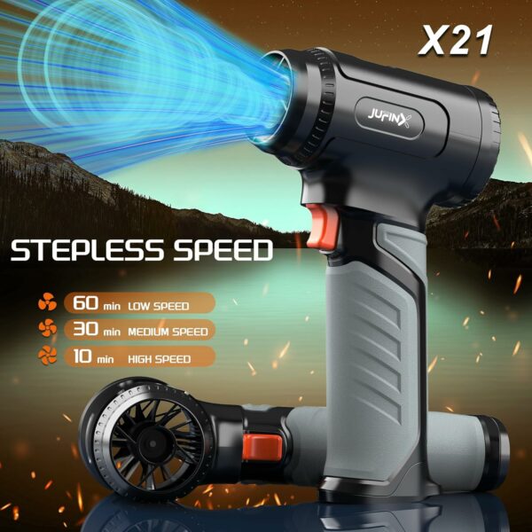 Leaf Blower Cordless-Compressed Air Duster with 64MM Motor,1200G Wind Pressure,3000mAh*8 Battery 756W,Stepless Speed,Portable Leaf Blower for Snow,Leaves,Car Cleaning-Garden Tool-Electric Tool - Image 3