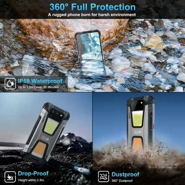 8849 Tank 2 Rugged Smartphone Unlocked, Android 13 Mobile Phone with Projector, 6.79’’ Waterproof Cell Phones 512GB, Dual 4G Sim/24GB RAM/108MP Camera/OTG/WiFi/GPS/Dual Camping Light - For Sale - Price - Image 7