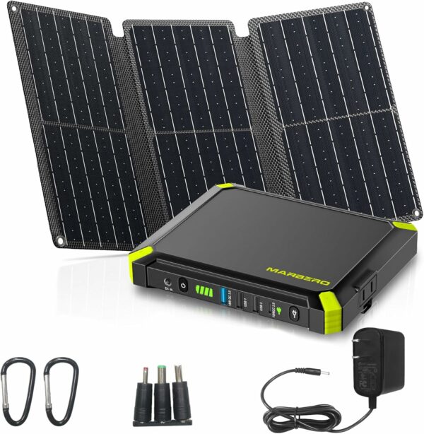 MARBERO Solar Generator 88.8Wh Portable Power Station with Solar Panel 30W Included Solar Power Bank with AC Outlet 100W Surge for Home Outages Camping Outdoor Adventure Emergency - For Sale - Price