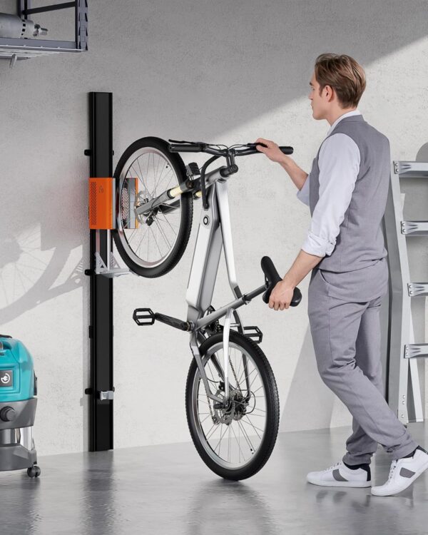 monTEK Automatic Lift Electric Bike Rack – Fits 24-29" Tires, Heavy-Duty Vertical Wall Rack for Bicycles (Up to 71 lbs) - Effortless Lifting, Easy Install - Space-Saving Storage for Garage, Shed - For Sale - Price - Image 8