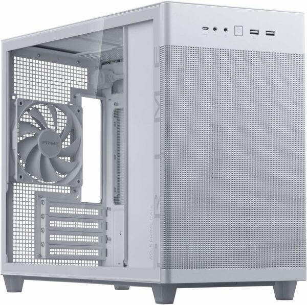 ASUS Prime AP201 White MicroATX Tempered Glass Edition Supports Graphics Cards up to 338mm, 360mm Coolers, & Standard ATX PSUs, Tool-Free Side Panels, Tempered Glass Side & Front Panel USB Type-C - For Sale - Price