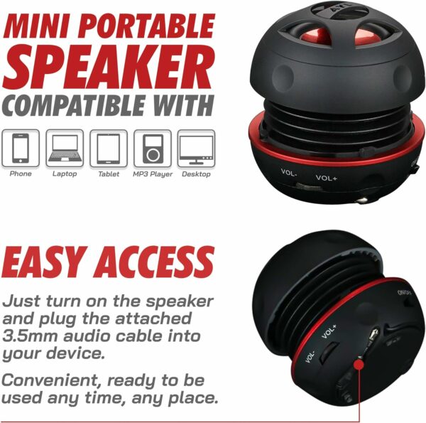 AYL Mini Speaker System, Portable Plug in Speaker with 3.5mm Aux Audio Input, External Speaker for Laptop Computer, MP3 Player, iPhone, iPad, Cell Phone (Black) - For Sale - Price - Image 3