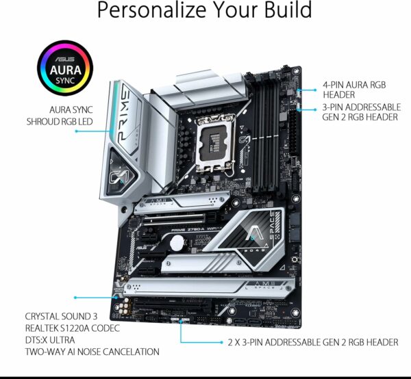 ASUS Prime Z790-A WiFi 6E LGA 1700(Intel®13th&12th) ATX Motherboard (16+1 DrMOS, PCIe 5.0,DDR5,4X M.2 Slots,2.5 Gb LAN,USB 3.2 Gen 2 Front Panel Type-C, Thunderbolt™ 4/USB4, DP) (Renewed) - For Sale - Price - Image 3