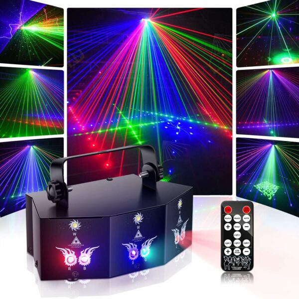 U`King Party Lights DJ Disco Lights,9 Lens Stage Lighting Support DMX512 and Sound Activated with Remote Control Laser Lights for Parties Birthday Wedding Karaoke Bar KTV Club Stage Live Show - For Sale - Price - Image 9