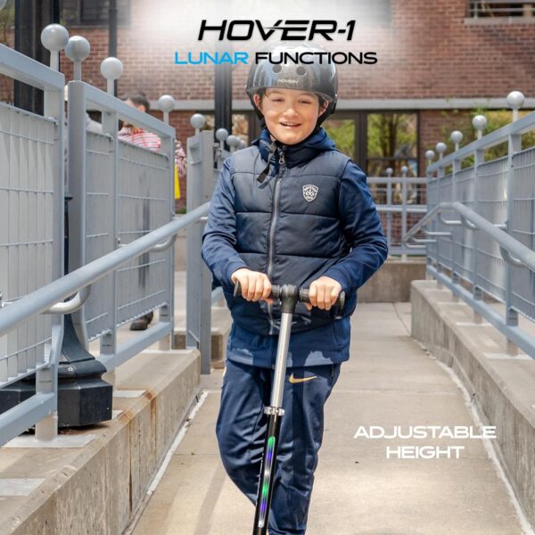 Hover-1 Lunar Kids Folding Kick Scooter with Color-Changing LED Light Up Wheels, Foot Brake, Adjustable Height Handle, and Light Weight Design - For Sale - Price - Image 6