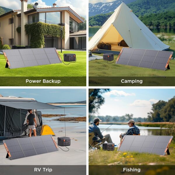 Upgraded 200 Watt Portable Solar Panel for Power Station,20V Foldable Solar Panel with Solar Angle Guide,23.5% High Efficiency IP67 Waterproof 4 Adjustable Kickstands for Camping RV Hurricane Blackout - For Sale - Price - Image 8