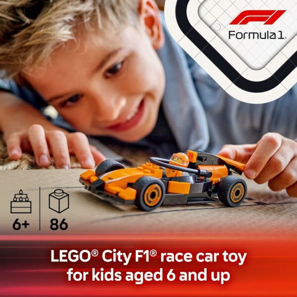 LEGO City F1 Driver with McLaren Race Car Toy - Model Car Building Toy Kit for Kids, Boys and Girls, Ages 6+ - F1 Collectible for Fans - with a Driver Minifigure - Gift Idea for Birthdays - 60442 - For Sale - Price - Image 2