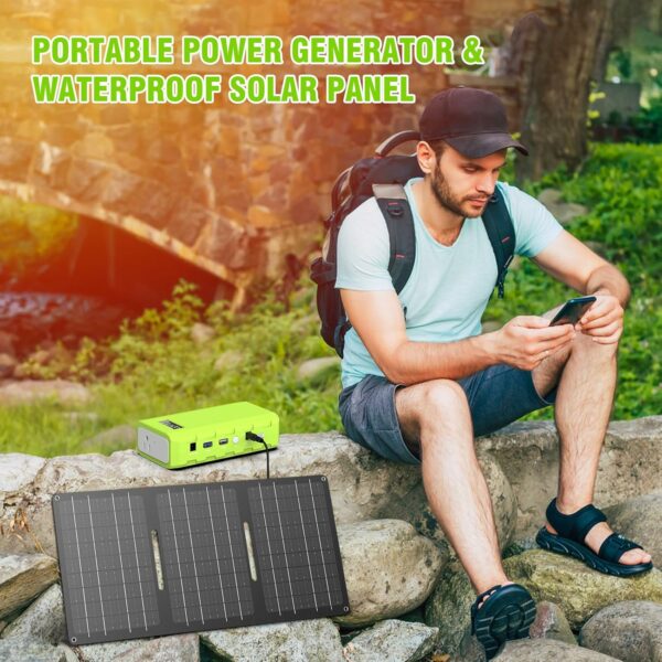 Portable Power Bank with Panel, 24000mAh Portable Power Station with 30W Solar Panel, Lithium Battery Power 110V/88Wh AC, DC, USB QC3.0 for Home Camping Emergency Backup - For Sale - Price - Image 6