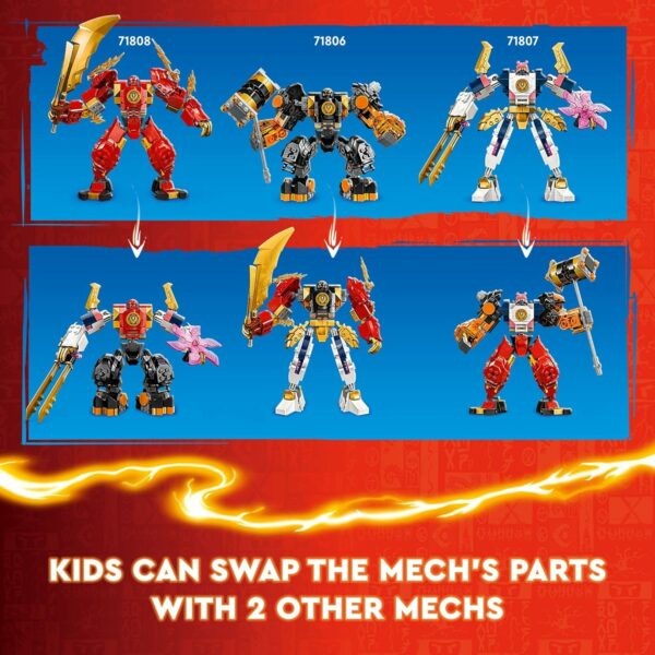 LEGO NINJAGO Kai’s Elemental Fire Mech Action Figure, Mini Ninja Toy for Kids with Customizable Red Ninja Figure Plus Kai and Zane Minifigures, Adventure Set for Boys and Girls Ages 7 and Up, 71808 - For Sale - Price - Image 3