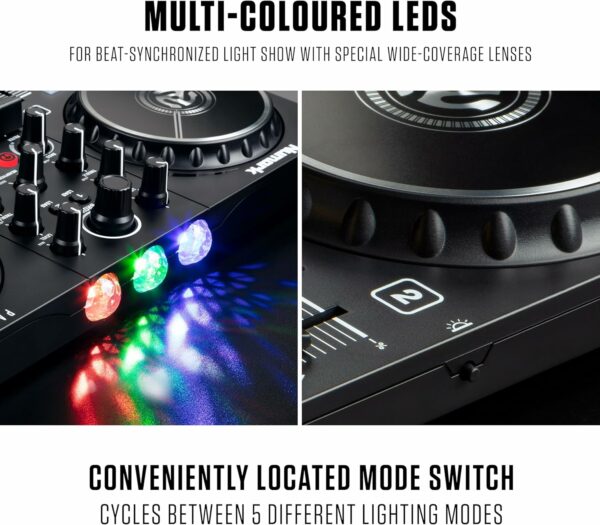 Numark Party Mix II - DJ Controller with Party Lights, DJ Set with 2 Decks, DJ Mixer, Audio Interface and USB Connectivity + Serato DJ Lite - For Sale - Price - Image 3