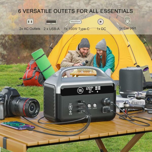 Portable Power Station 300W, 179.2Wh LiFePO4 Battery Backup [1.5 Hour Fast Charging] 7-Port Portable Generator, 110V Pure Sine Wave AC Outlet Solar Generator for CPAP Home Camping Emergency Backup - For Sale - Price - Image 3