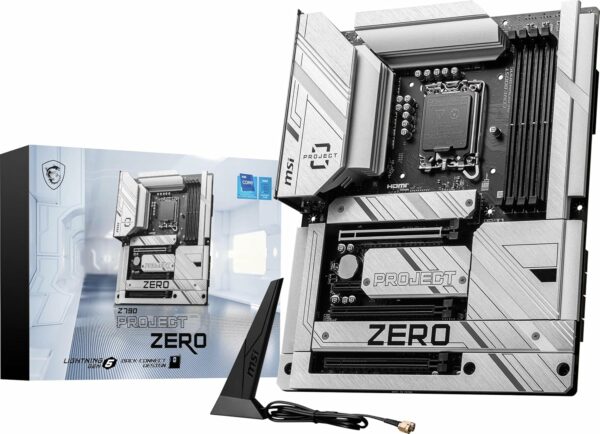 MSI Z790 Project Zero Gaming Motherboard (Support 14th/13th/12th Gen Intel Processors, LGA 1700, DDR5, PCIe 5.0, M.2 Slots, 2.5Gbps LAN, USB 3.2 Gen2, HDMI/DP, Wi-Fi 7, Bluetooth 5.4, ATX) - For Sale - Price