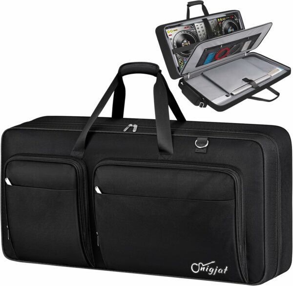 SNIGJAT DJ Controller Case for DDJ-FLX10/ 1000/ REV7/ FLX6, Padded Large Capacity DJ Controller Bag with 12 Pockets for Laptop and Music Accessories, DJ Carrying Case with Adjustable Shoulder Strap - For Sale - Price