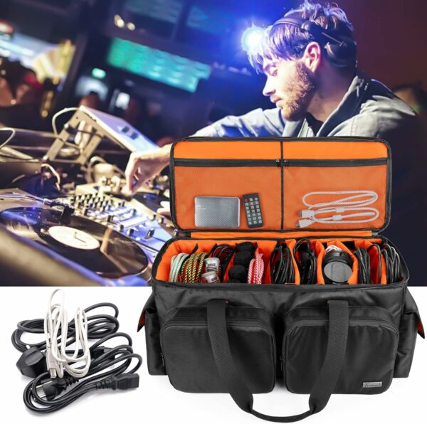 Trunab DJ Cable File Bag with Detachable Padded Bottom and Dividers, Travel Gig Bag for Professional DJ Gear, Musical Instrument and Accessories - For Sale - Price - Image 7