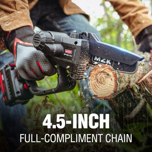 MZK 2-in-1 Cordless Pole Saw & Mini Chainsaw with 3 Replacement Chain, 20V Battery Pole Chainsaw, 4.5" Cutting Capacity, 13ft Reach Pole Saw for Tree Trimming(Battery and Fast Charger Included) - For Sale - Price - Image 2