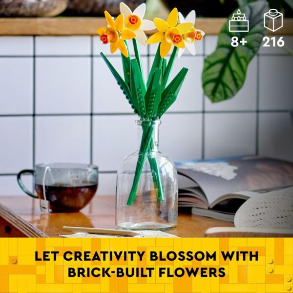 LEGO Daffodils - Building Toy for Kids, Girls and Boys, Ages 8+ - Artificial Daffodil for Home Decor and Display - Gift for Her and Him - 40747 - For Sale - Price - Image 2