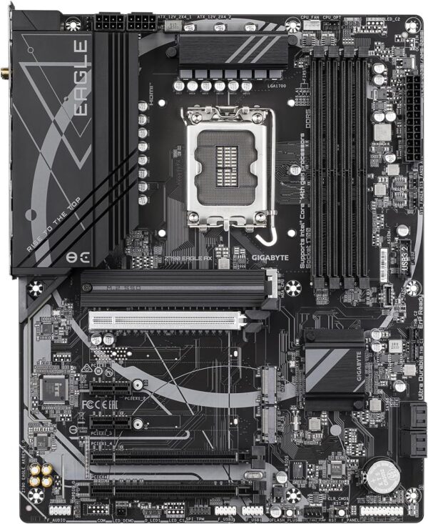 GIGABYTE Z790 Eagle AX LGA 1700 Intel Z790 ATX Motherboard with DDR5, M.2, PCIe 5.0, USB 3.2 Gen2X2 Type-C, Intel Wi-Fi 6E, 2.5GbE LAN, Q-Flash Plus, EZ-Latch - For Sale - Price - Image 2