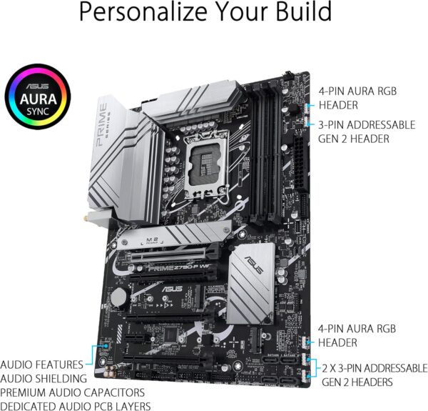 ASUS Z790-P ATX Motherboard with WiFi 6, PCIe 5.0, DDR5, 14+1 Power Stages, 3X M.2, Thunderbolt 4, 2.5Gb LAN - For Sale - Price - Image 4