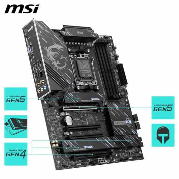 MSI X870 Gaming Plus WiFi Motherboard, ATX - Supports AMD Ryzen 9000/8000 / 7000 Processors, AM5-60A SPS VRM, DDR5 Memory Boost 8200+ MT/s (OC), PCIe 5.0 x16 & 4.0 x16, M.2 Gen5, Wi-Fi 7, 5G LAN - For Sale - Price - Image 5