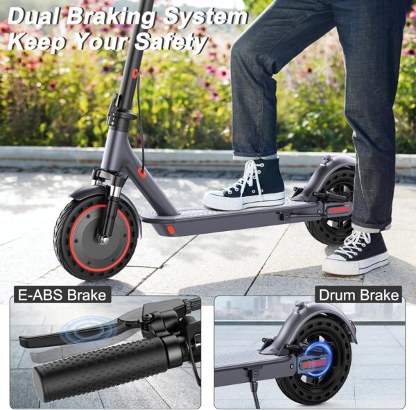 Electric Scooter Adult, Powerful 350W/500W Motor, Max Range 21-27 Miles, Max 19/21 MPH, Dual Braking System, Portable Folding Commuting (10'' Solid Tire-Dual Supension-23Miles) - For Sale - Price - Image 6